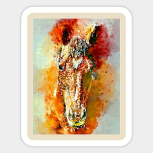 Watercolor Horse Face Sticker